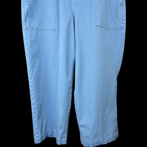 Anybody All-Streth Twill Wide Leg Cropped Pants Dusk Blue Medium Pockets Casual - Picture 3 of 14